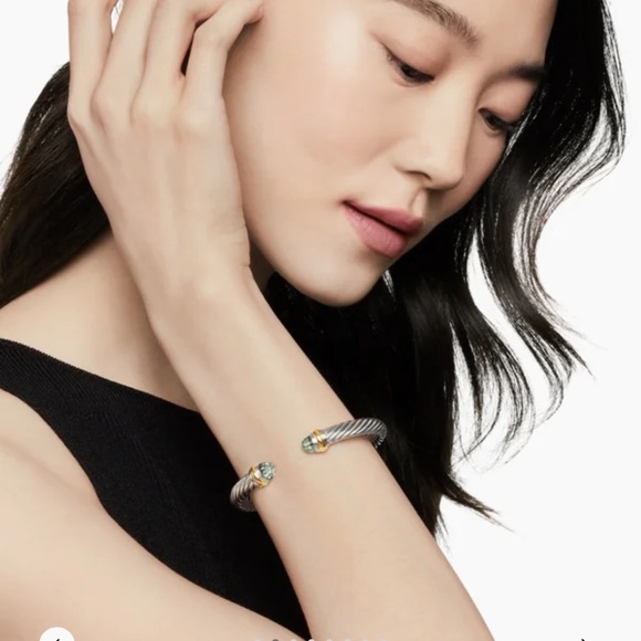 David Yurman cable classic bracelet Prasiolite & 14k yellow gold, 7mm - Picture 11 of 11